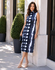 Mock Neck Midi Sheath Dress - Diamond Grey-Scale - Final Sale!