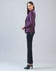 Liquid Leather™ Signature Pocket Blazer - Plum