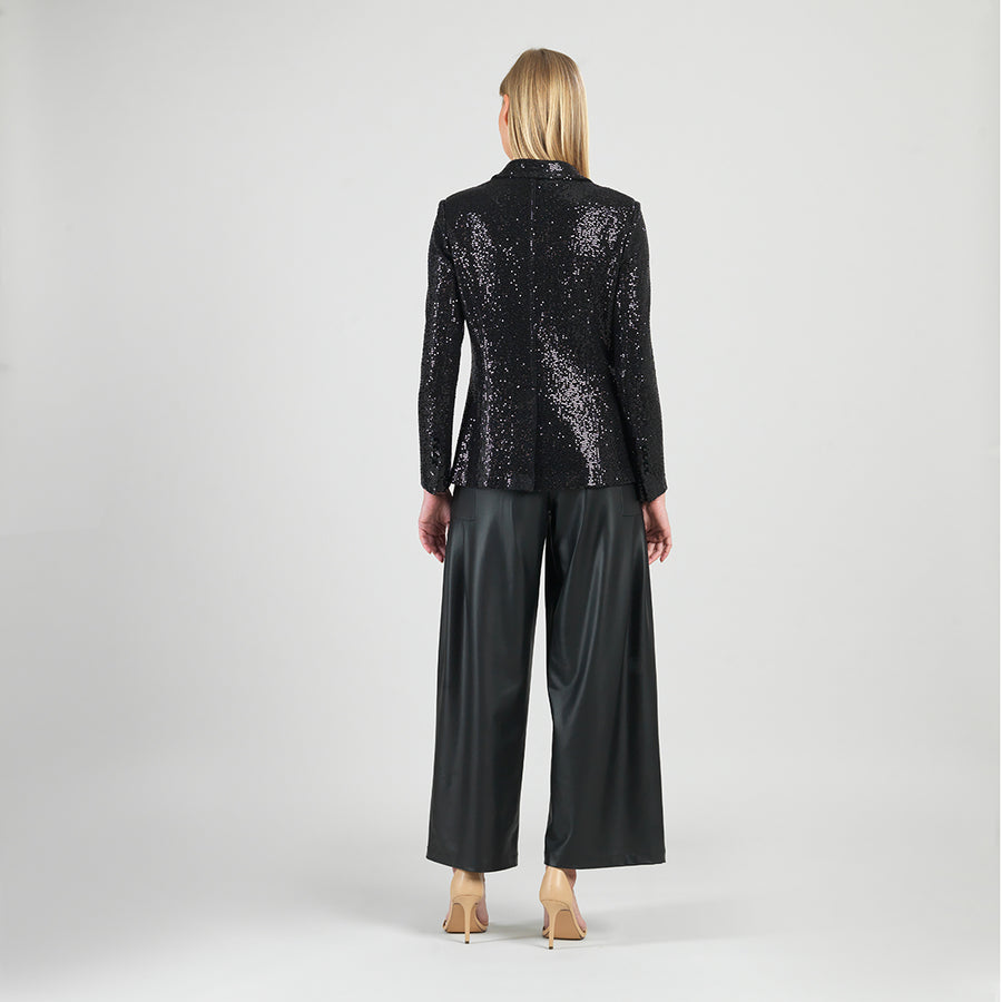Sequin Knit - Signature Pocket Blazer - Black