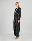 Sequin Knit - Signature Pocket Blazer - Black