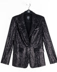 Sequin Knit - Signature Pocket Blazer - Black