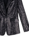 Sequin Knit - Signature Pocket Blazer - Black