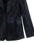 Velvet Shimmer - Signature Pocket Blazer - Black