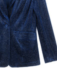 Velvet Shimmer - Signature Pocket Blazer - Navy