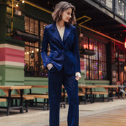 Velvet Shimmer - Signature Pocket Blazer - Navy