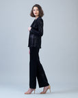 Velvet Shimmer - Signature Pocket Blazer - Black