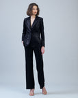Velvet Shimmer - Signature Pocket Blazer - Black