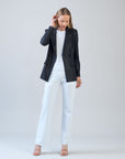 Liquid Leather™ Double Breasted Blazer - Black - Final Sale