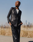 Liquid Leather™ Double Breasted Blazer - Black
