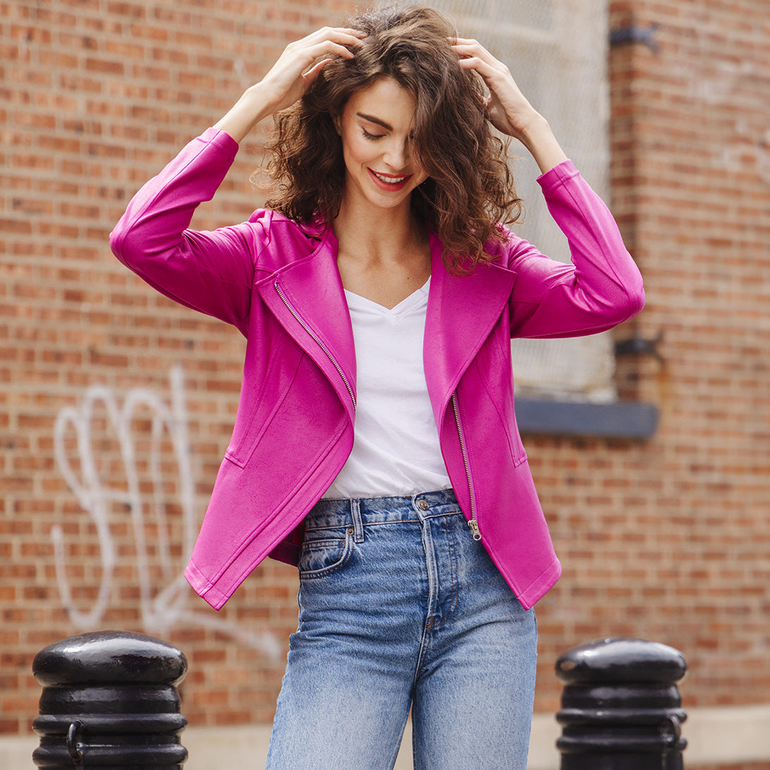 Liquid Leather Signature Jacket - Magenta