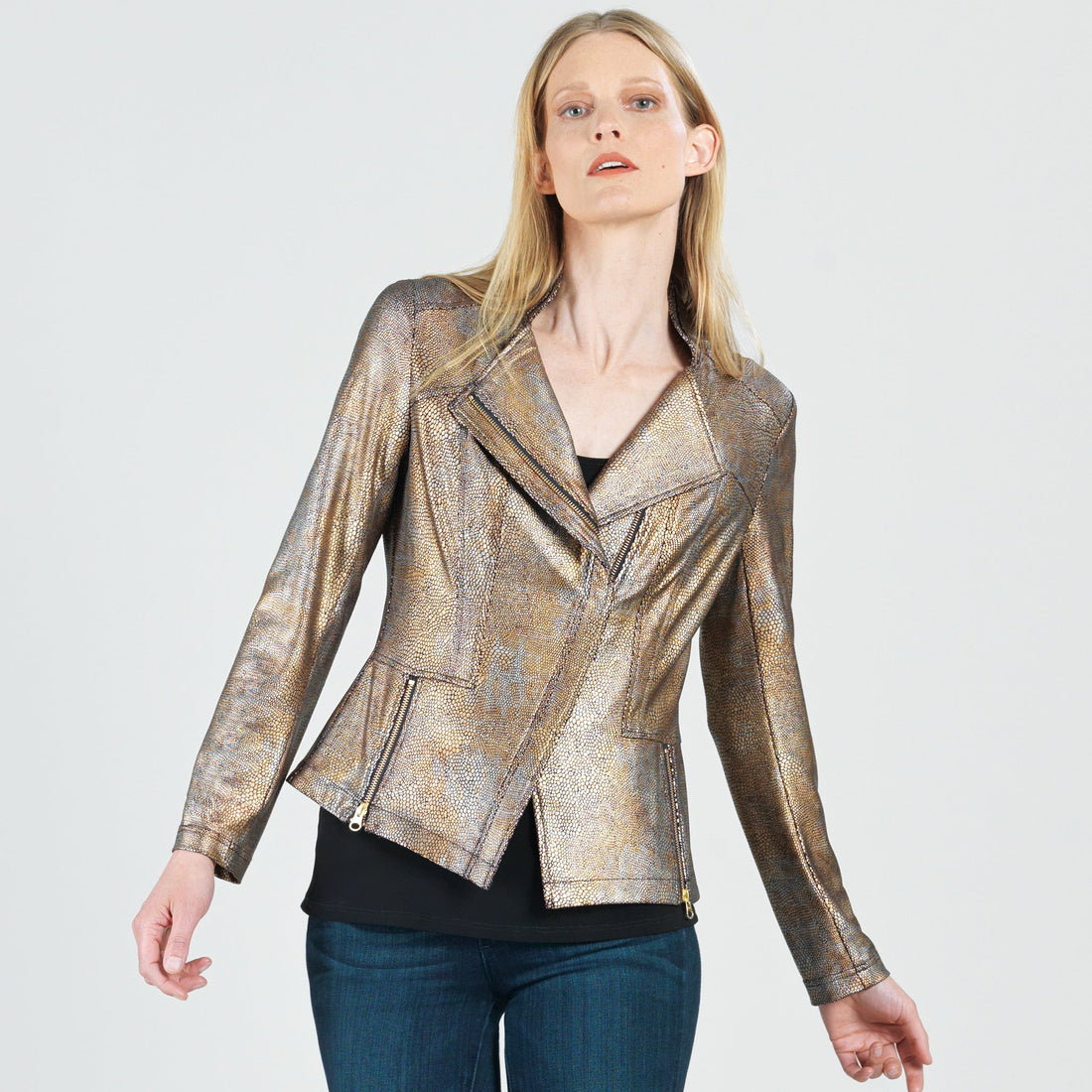 Metallic Liquid Leather™ Textured Signature Jacket - Copper – Clara Sunwoo
