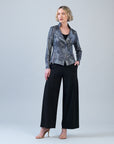 Metallic Liquid Leather™ Textured Signature Jacket - Gunmetal Silver
