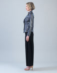Metallic Liquid Leather™ Textured Signature Jacket - Gunmetal Silver