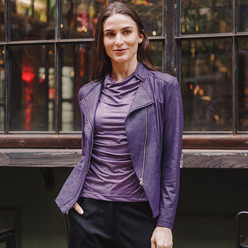 Liquid Leather™ Signature Jacket - Eggplant - Limited Size XS Only!