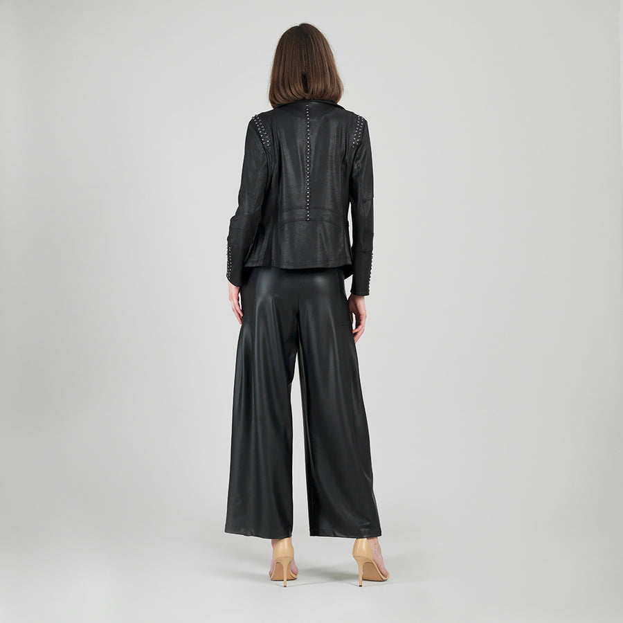 Liquid Leather™ Studded Jacket - Black