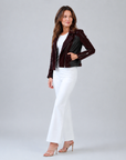 Vinyl + Liquid Leather™ Panel Zip Cuff Pocket Jacket - Mulberry - Final Sale