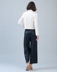 Soft Suede - Architectural Moto Jacket - Cream
