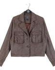 Liquid Leather™ Cropped Cargo Jacket - Brown