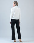 Sequin Knit - Modern Button Blazer - Ivory
