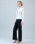 Sequin Knit - Modern Button Blazer - Ivory