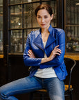 Liquid Leather™ Biker Jacket - Cobalt