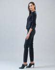 Liquid Leather™ Ruched Detail Jacket - Black