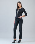 Liquid Leather™ Ruched Detail Jacket - Black