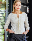 Liquid Leather™ Ruched Detail Jacket - Ivory