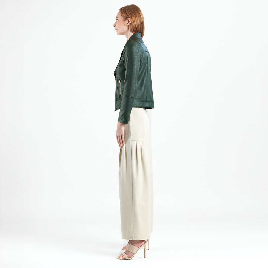 Liquid Leather™ Moto Zip Jacket - Hunter Green