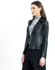 Liquid Leather™ Sheen Moto Zip Jacket - Black