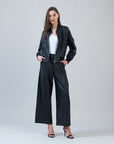 Liquid Leather™ Classic Bomber Jacket - Black