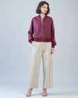 Liquid Leather™ Classic Bomber Jacket - Merlot