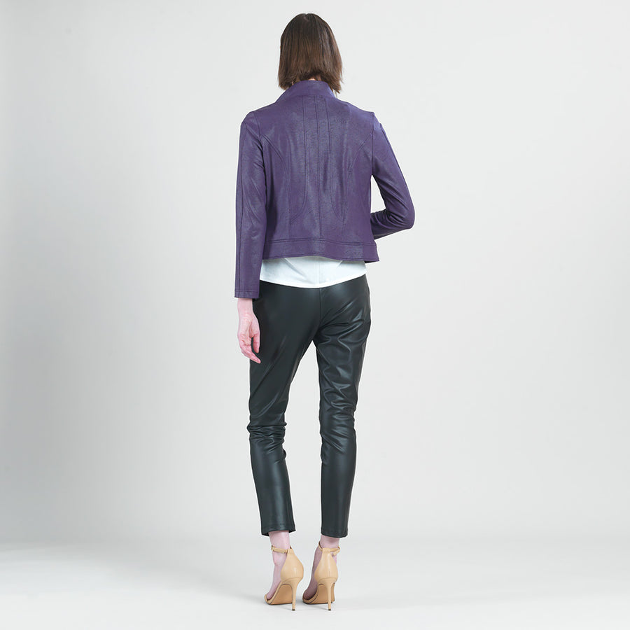 Liquid Leather™ Double Zip Pocket Jacket - Eggplant - Limited Sizes - XS, SM, MED