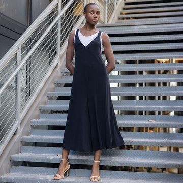 V-Neck Cross Back Jumpsuit - Black