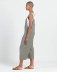 Linen Knit - Drop Waist Pocket Jumpsuit - Olive