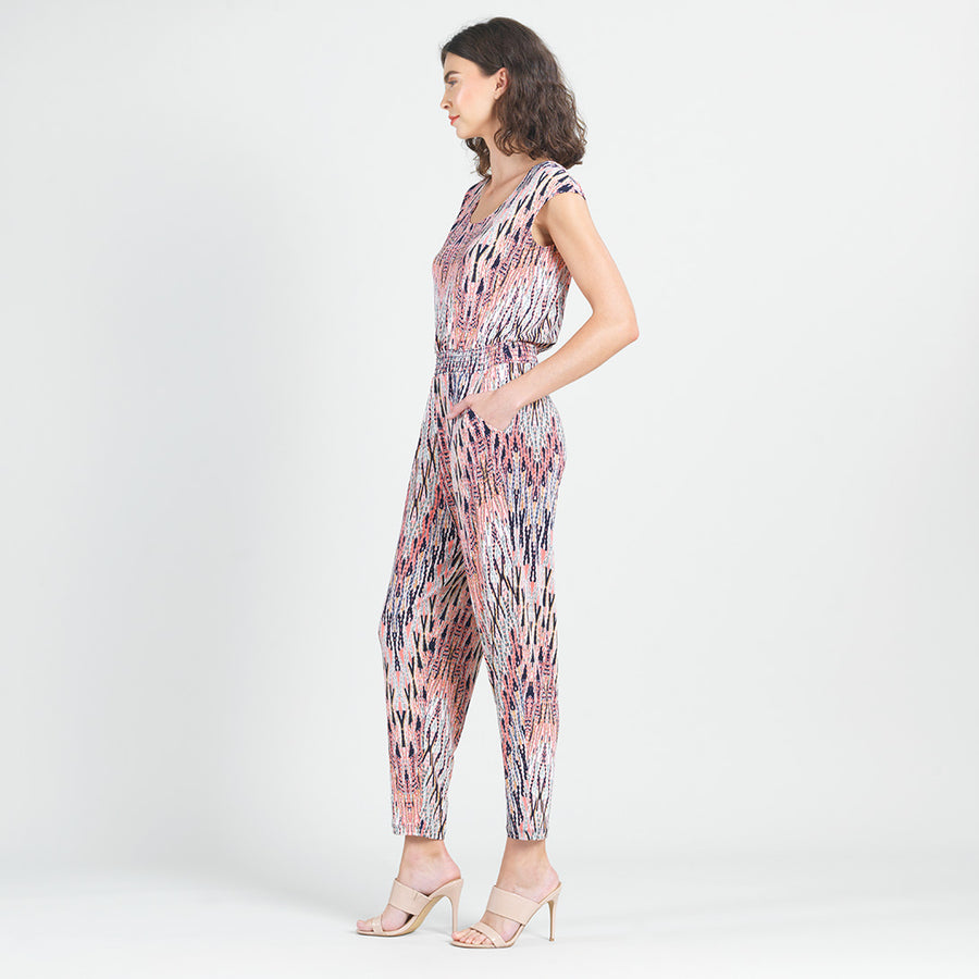 Back Cut Out Jogger Pocket Jumpsuit - Boho Weave - Final Sale!