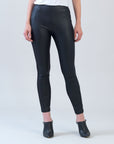 Liquid Leather™ Sheen Two-Tone Legging - Black