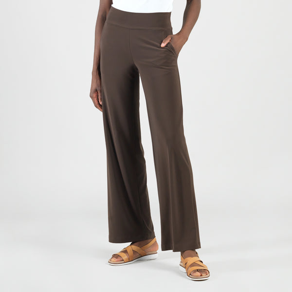 Signature Wide Leg Pocket Pant - Brown – Clara Sunwoo