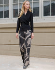 Signature Wide Leg Pocket Pant - Linear Geo