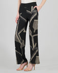 Wide Leg Pocket Pant - Linear Geo
