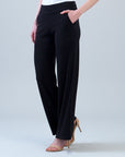 Lounge Knit - Wide Leg Pocket Pant - Black