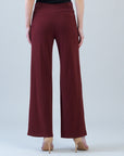 Lounge Knit - Wide Leg Pocket Pant - Burgundy