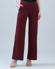 Lounge Knit - Wide Leg Pocket Pant - Burgundy