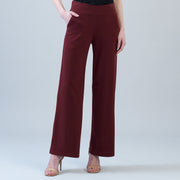 Lounge Knit - Wide Leg Pocket Pant - Burgundy