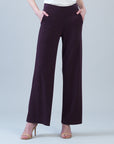 Lounge Knit - Wide Leg Pocket Pant - Eggplant