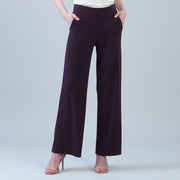 Lounge Knit - Wide Leg Pocket Pant - Eggplant