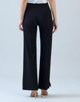 Kick Front High Slit Pant - Black