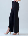 Kick Front High Slit Pant - Black