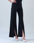 Kick Front High Slit Pant - Black