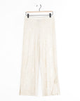 Foil Sheen - Side Slit Ankle Pant - Champagne